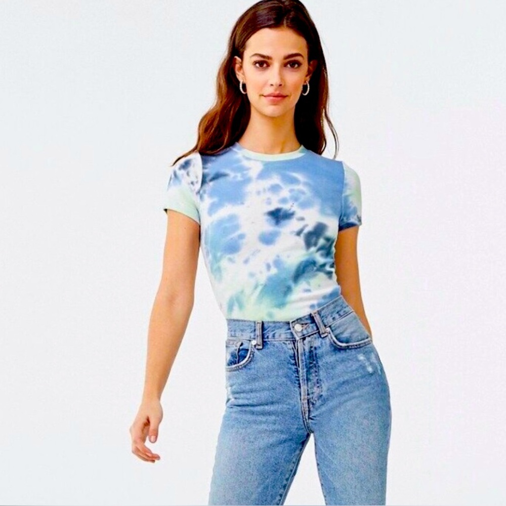 NWT Forever 21 blue green tie dye tee size M